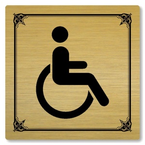 WC invalidé, 100x100mm, zlatá, Nebraska